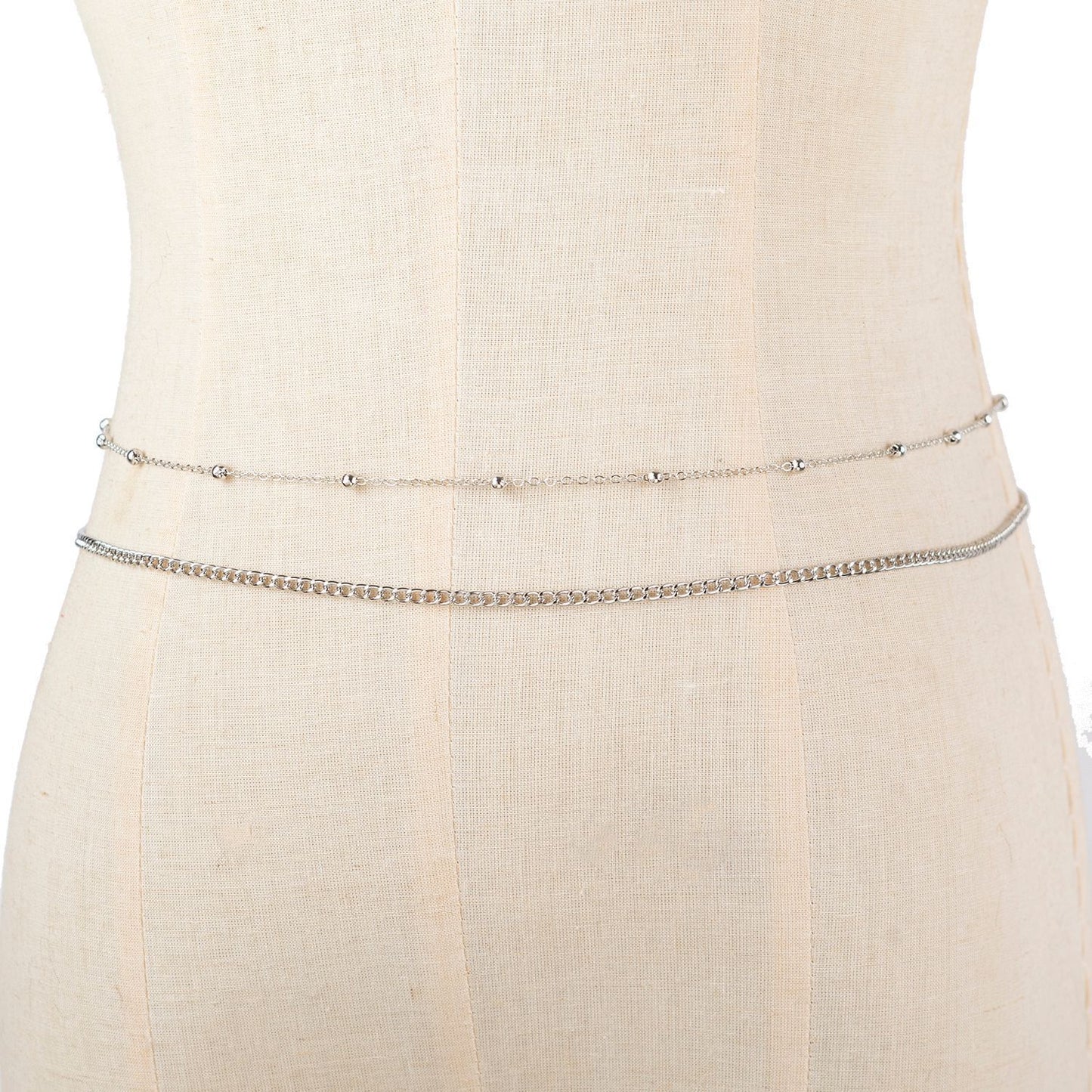 Women's Fashion Round Beads Chain Double-layer Waist Chain - Badi Jewellery store