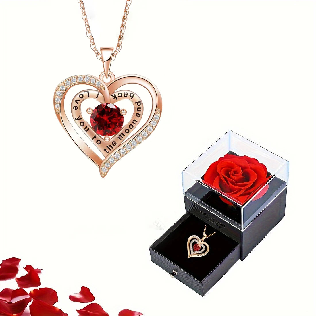 Pendant Necklaces  Rose Flower Gift Box For Girlfriend / Women - Badi Jewellery store