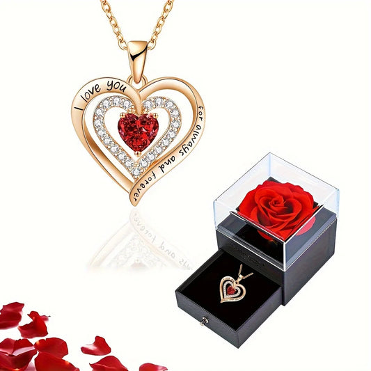 Pendant Necklaces  Rose Flower Gift Box For Girlfriend / Women - Badi Jewellery store