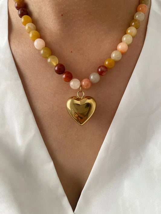 Natural Stone  Beaded Pendant Necklace for Women - Badi Jewellery store