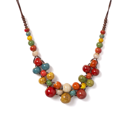 Handmade Ceramic beads Necklace - Badi Jewellery store