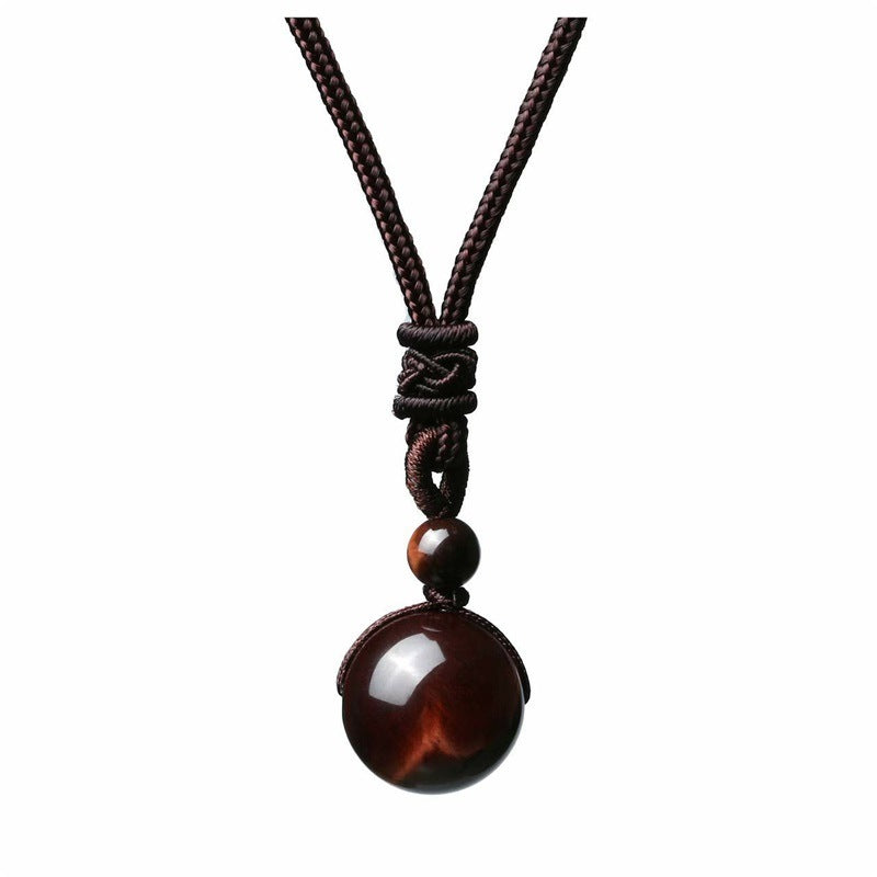 Fashion 16mm Natural Obsidian Pendant Amethyst Necklace For Men And Women - Badi Jewellery store