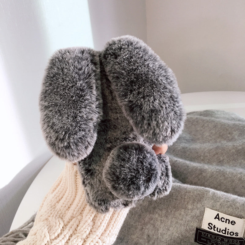 Simple Winter Warm Rabbit Plush Phone Case