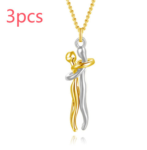 Love Hug Necklace Unisex Men Women Couple Jewelry Simple Temperament Clavicle Chain Valentines Day Lover Gift - Badi Jewellery store