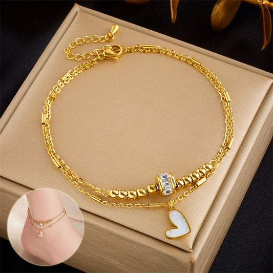 Fashion Jewelry Boho Classic Love Heart Ankle Chain - Badi Jewellery store
