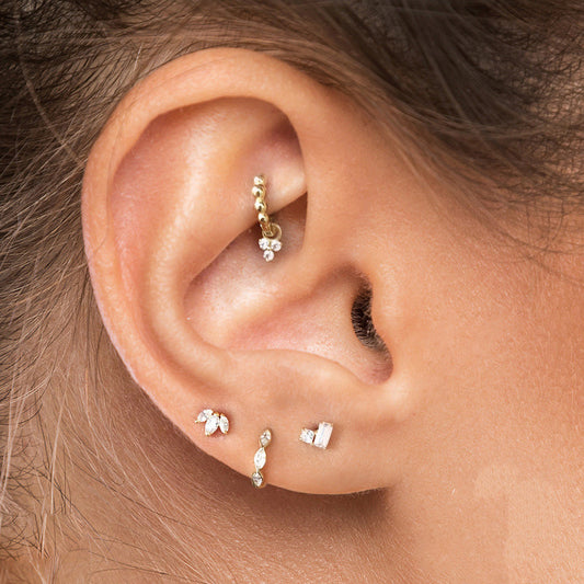 Bee Geometric Diamond Ear Cuff