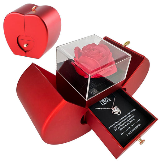 Fashion Jewelry Box Red Apple Gift Necklace - Badi Jewellery store